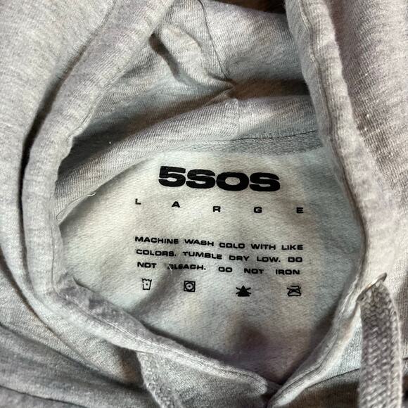 5SOS Rowyso Gray Pullover Hoodie Men’s Sz L Preowned - Picture 5 of 5
